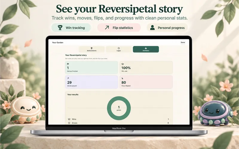 Reversipetal: Reversi Online: See your personal game statistics (Mac)
