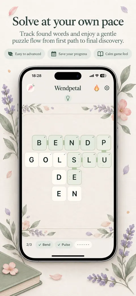 Wendpetal: Word Search: Find words on Classic square tiles (iPhone)