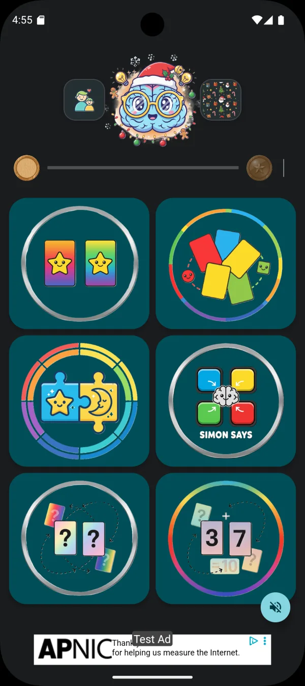 MemoMinds Memory & Brain Games: اختيار ألعاب الذاكرة مع مربعات مصورة (Android)